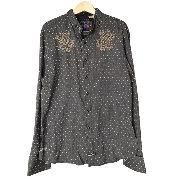 English Laundry x Christopher Wicks Collab Long Sleeve Button Up Handsewn Shirt - Picture 1 of 13